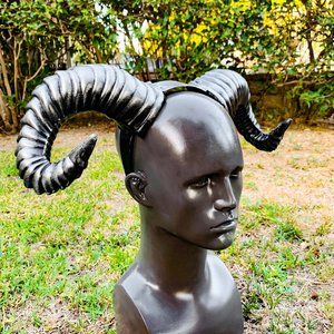 Silver Steampunk Ram  Horns Halloween Costume Horns Party Headband